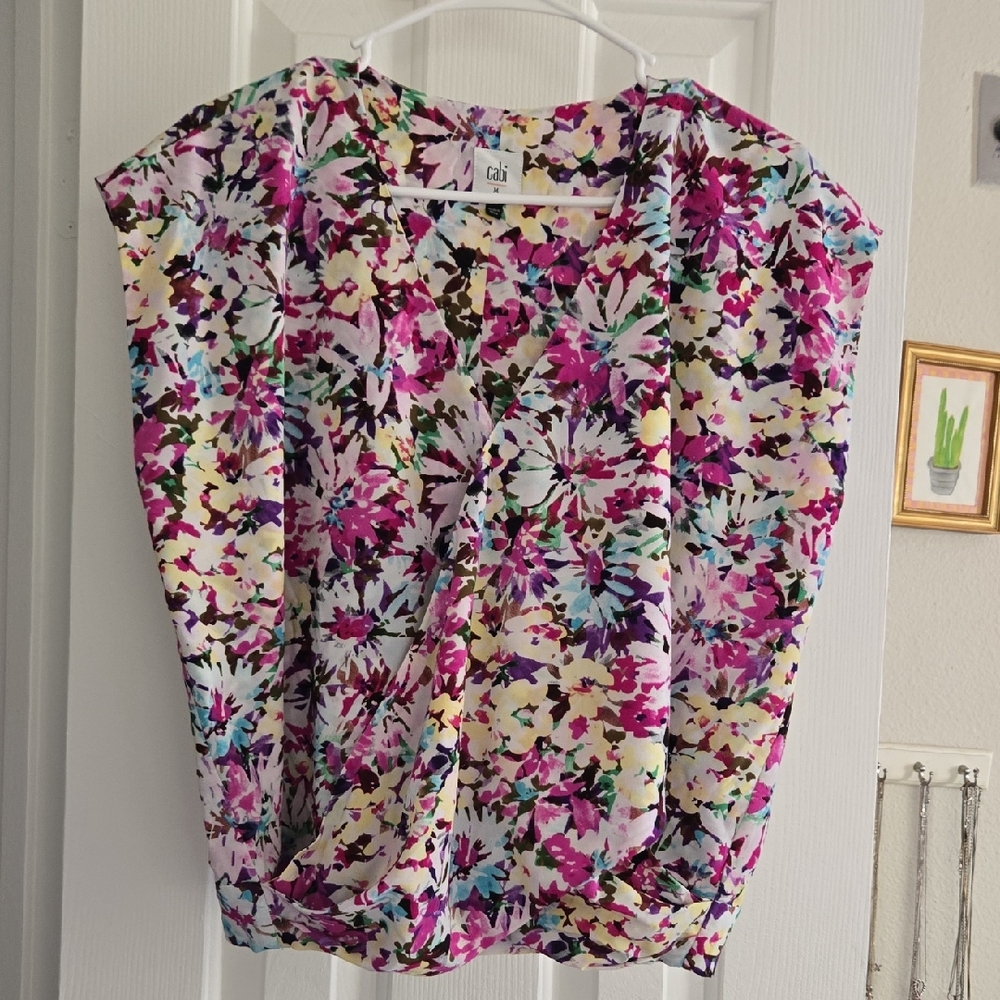 Cabi Floral Blouse - Wrap Style- Med